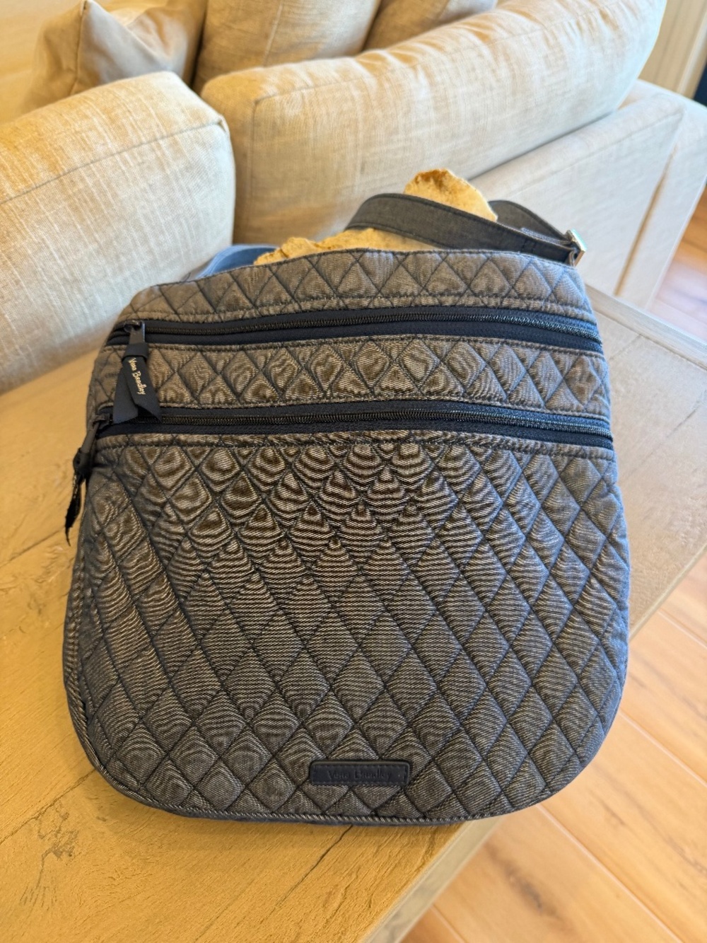 Vera Bradley Vintage Crossbody Hipster Moonlight Denim Handbag Quilted